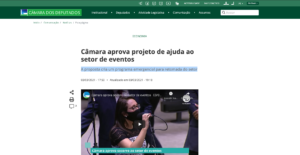 Leia mais sobre o artigo Câmara aprova projeto de ajuda ao setor de eventos  Fonte: Agência Câmara de Notícias